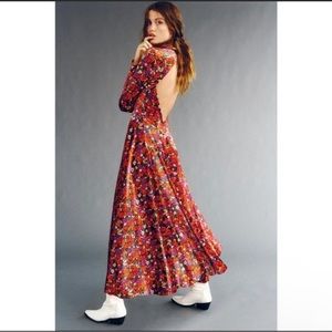 Free People Heartland Floral Velvet Maxi Dress